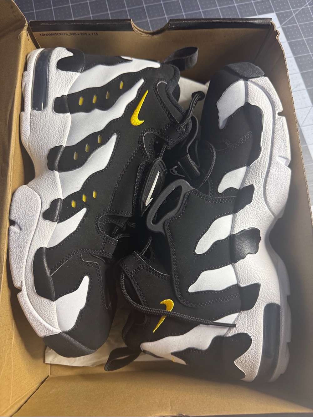 Nike Black White Sneakers with Yellow Swoosh